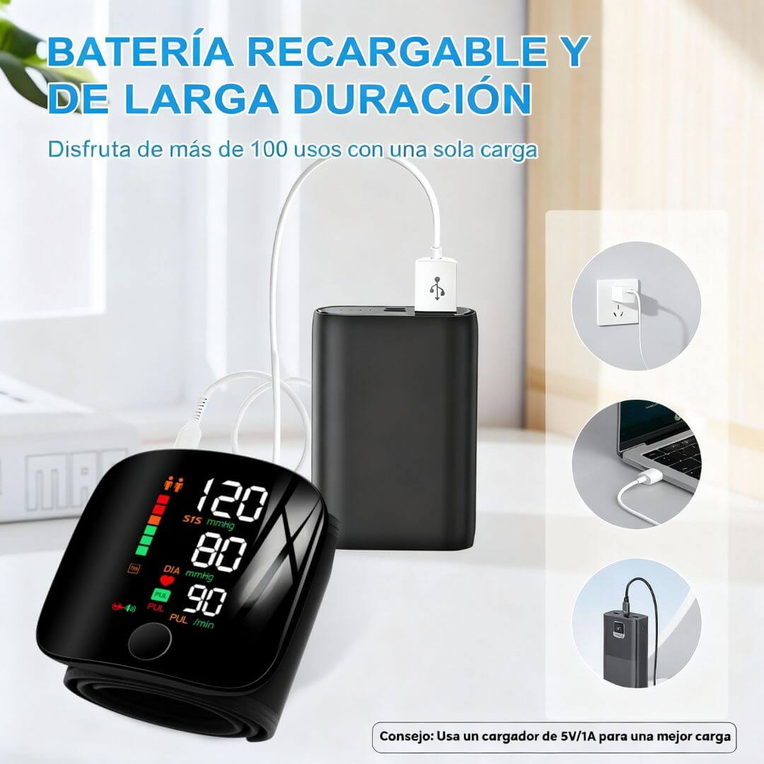 Tensiómetro digital de muñeca portable