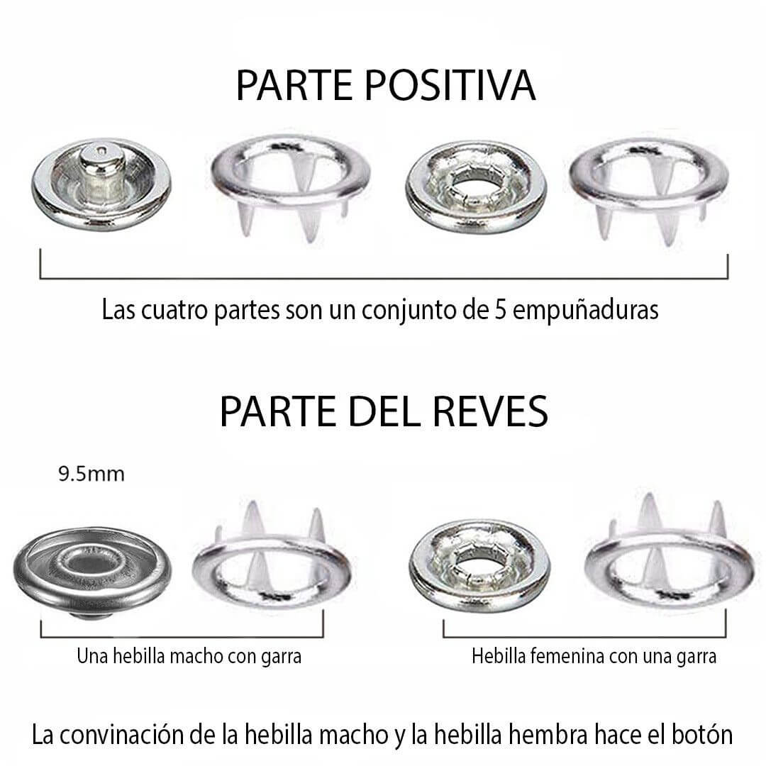 Kit Botonero Todo en Uno – Alicate + 200 Broches